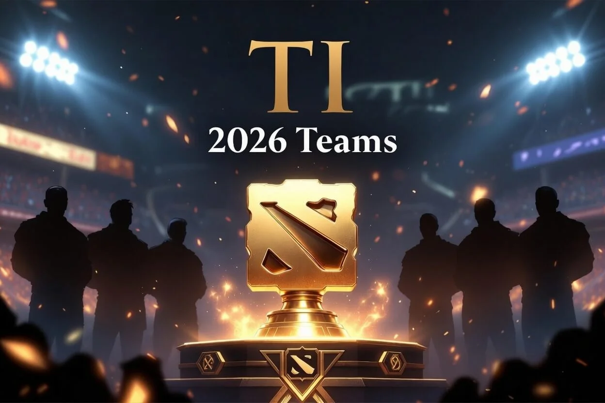 TI 2026 teams lineup graphic featuring invited rosters for the Shanghai event
